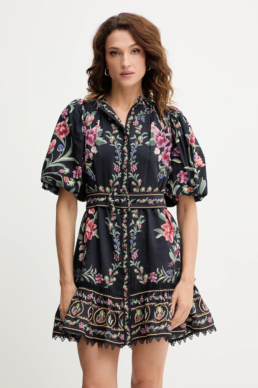 Šaty Farm Rio černá barva, mini, 340039