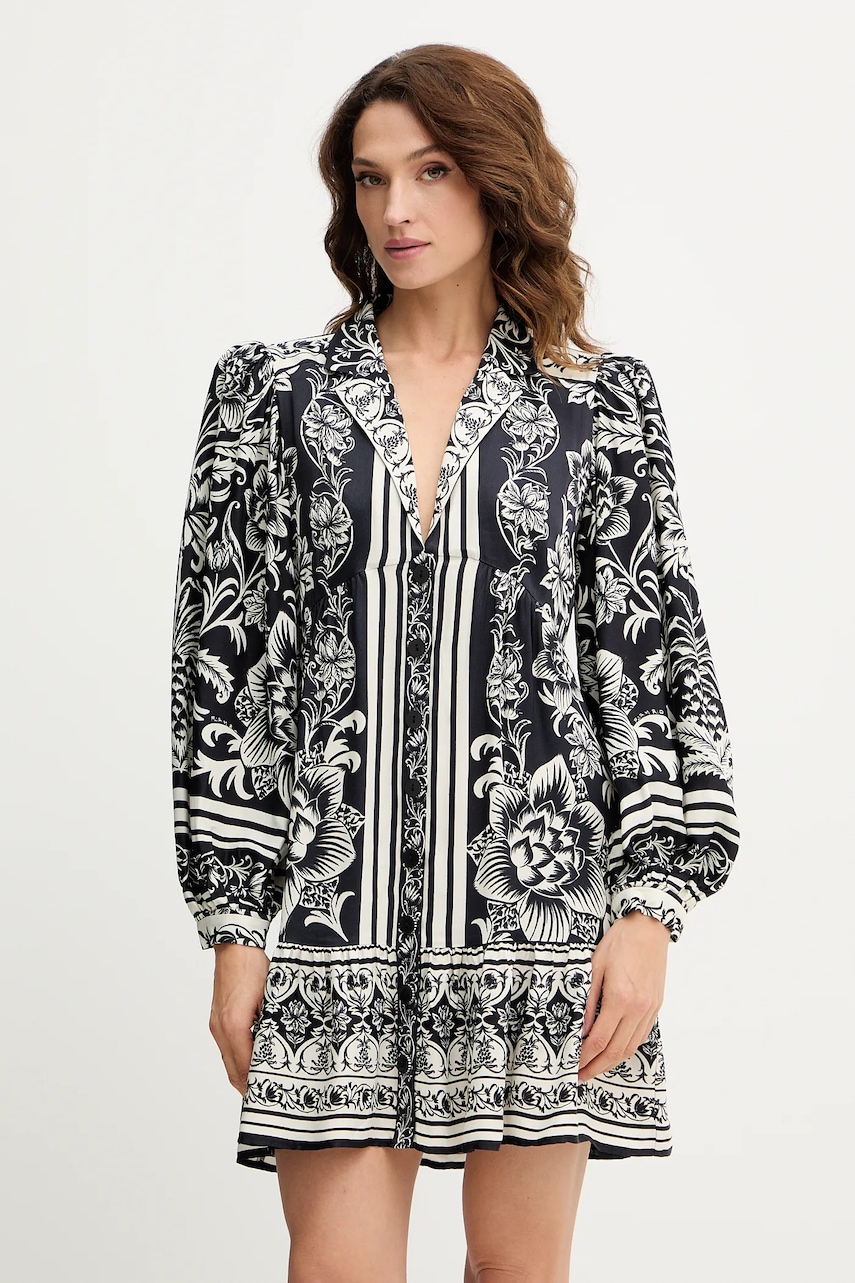 Šaty Farm Rio černá barva, mini, 340564