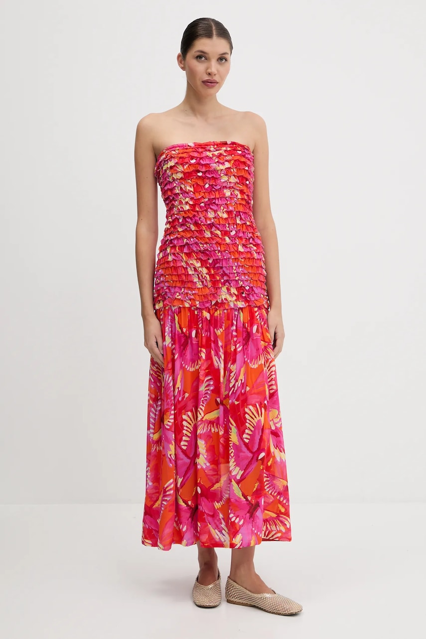 Šaty Farm Rio červená barva, midi, 336592