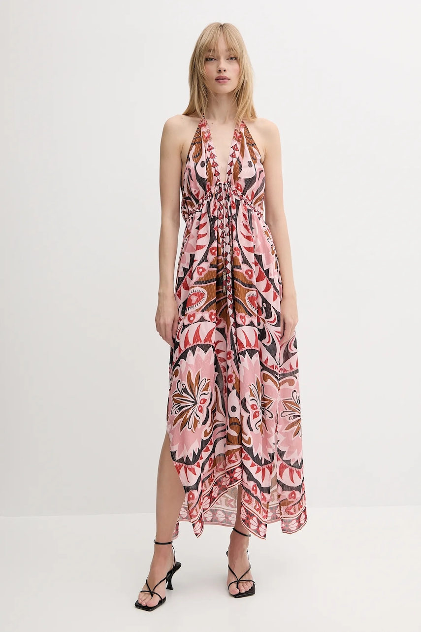 Šaty Farm Rio hnědá barva, midi, 329379