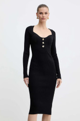 Šaty Fracomina černá barva, midi, přiléhavé, FS25WD5005K41601