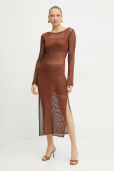 Šaty Fracomina hnědá barva, maxi, přiléhavé, FS25SD5004K514O7