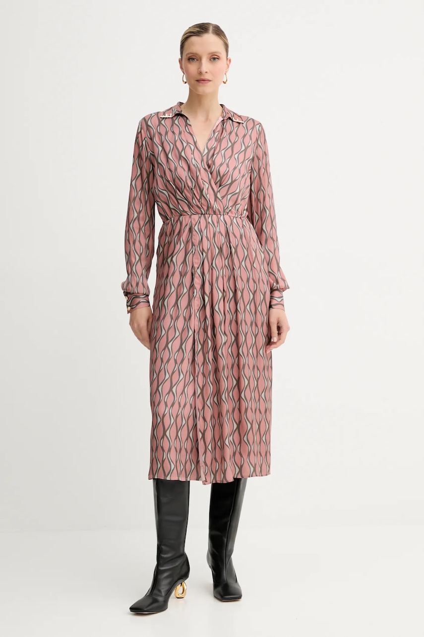 Šaty Fracomina růžová barva, midi, FS25WD2011W651K5