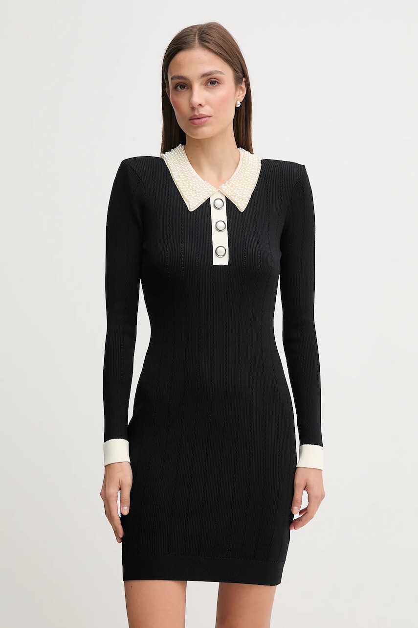 Šaty Gaudi černá barva, mini, přiléhavé, 521FD13007