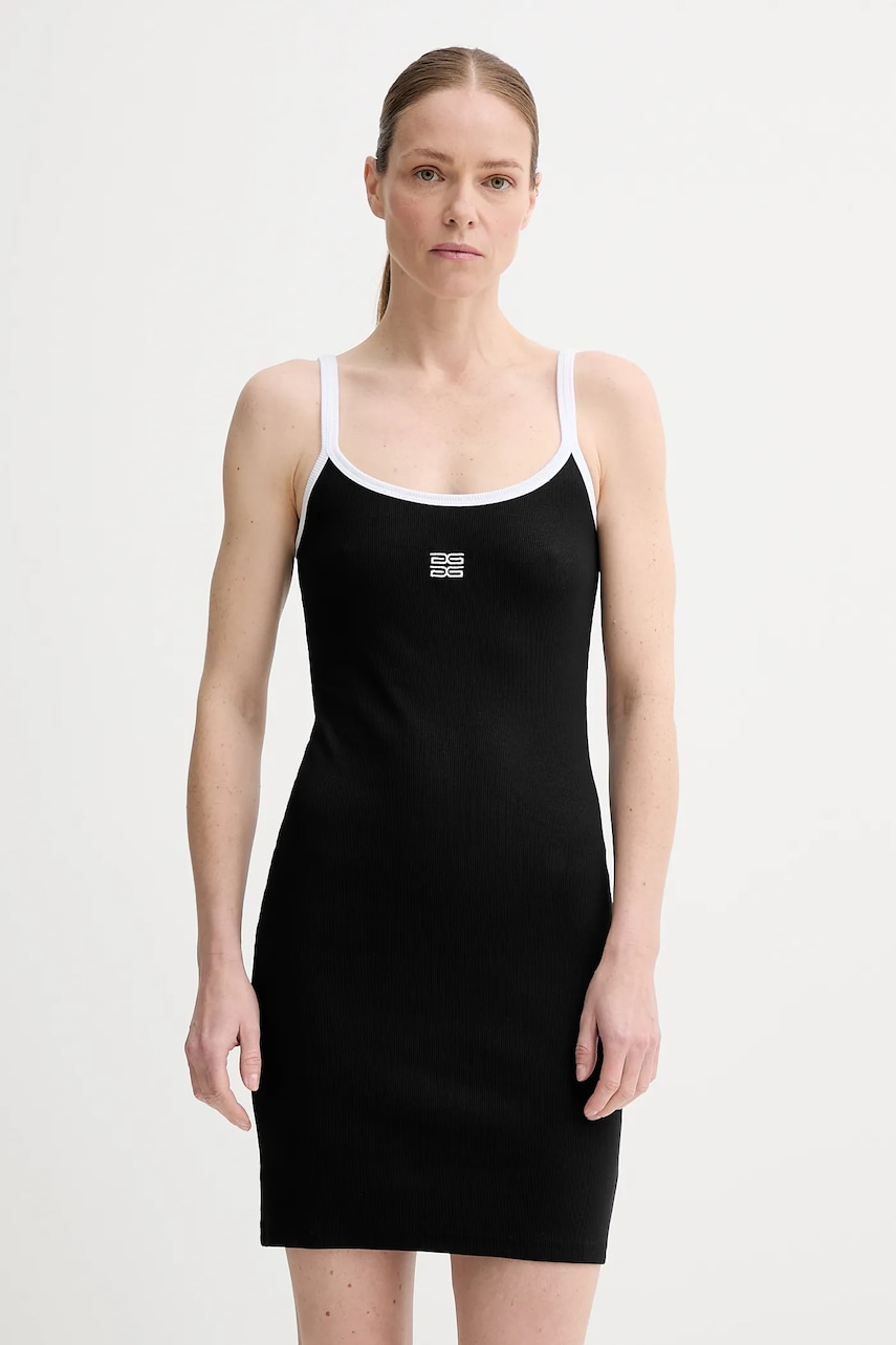 Šaty Gestuz černá barva, mini, přiléhavé, 10910278