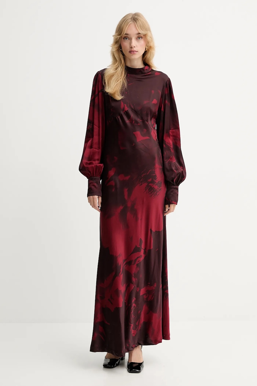 Šaty Gestuz vínová barva, maxi, 10910631