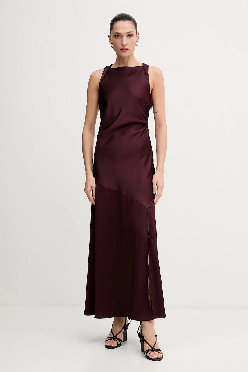 Šaty Gestuz vínová barva, maxi, 10910802