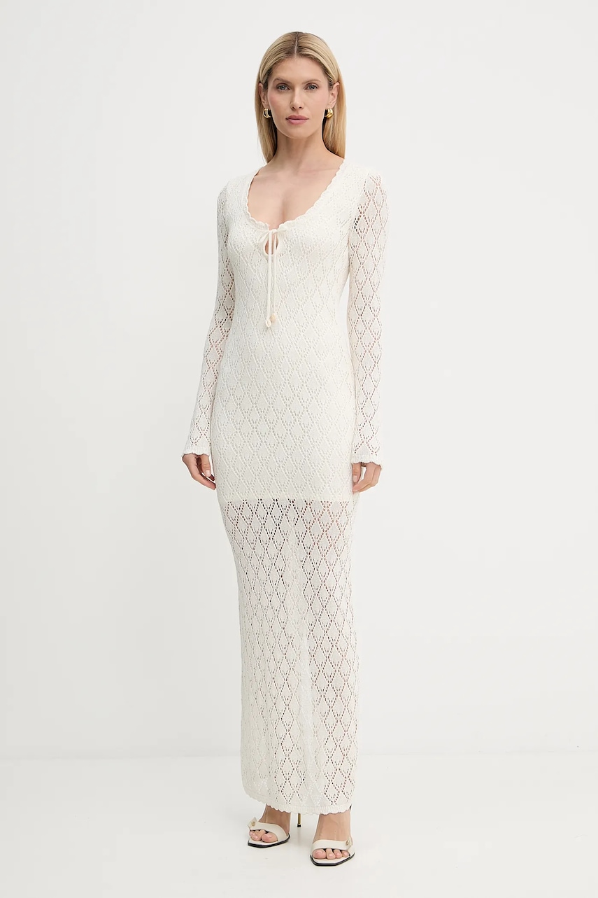 Šaty Guess ALBA béžová barva, maxi, W5YK85 Z0010