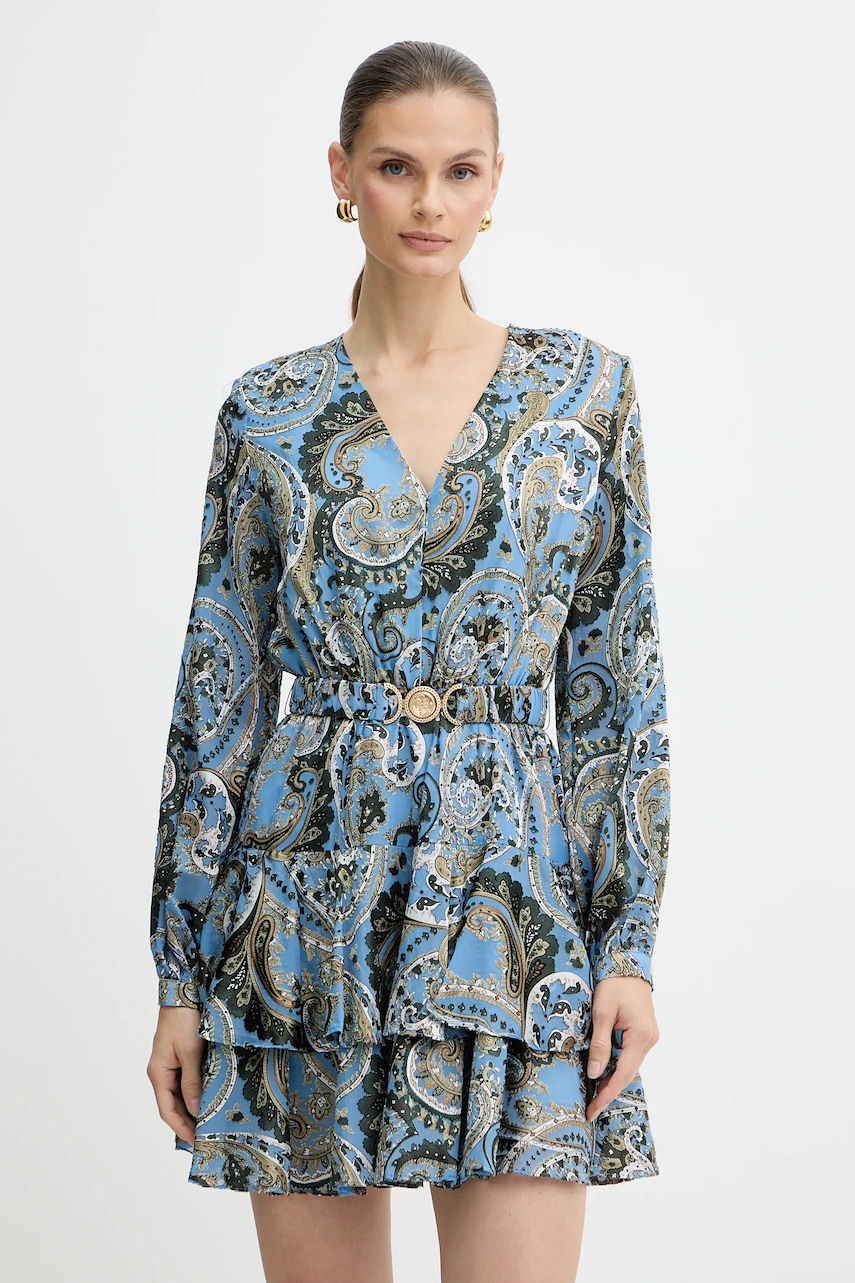 Šaty Guess CLARISSE modrá barva, mini, W5BK53 W2770