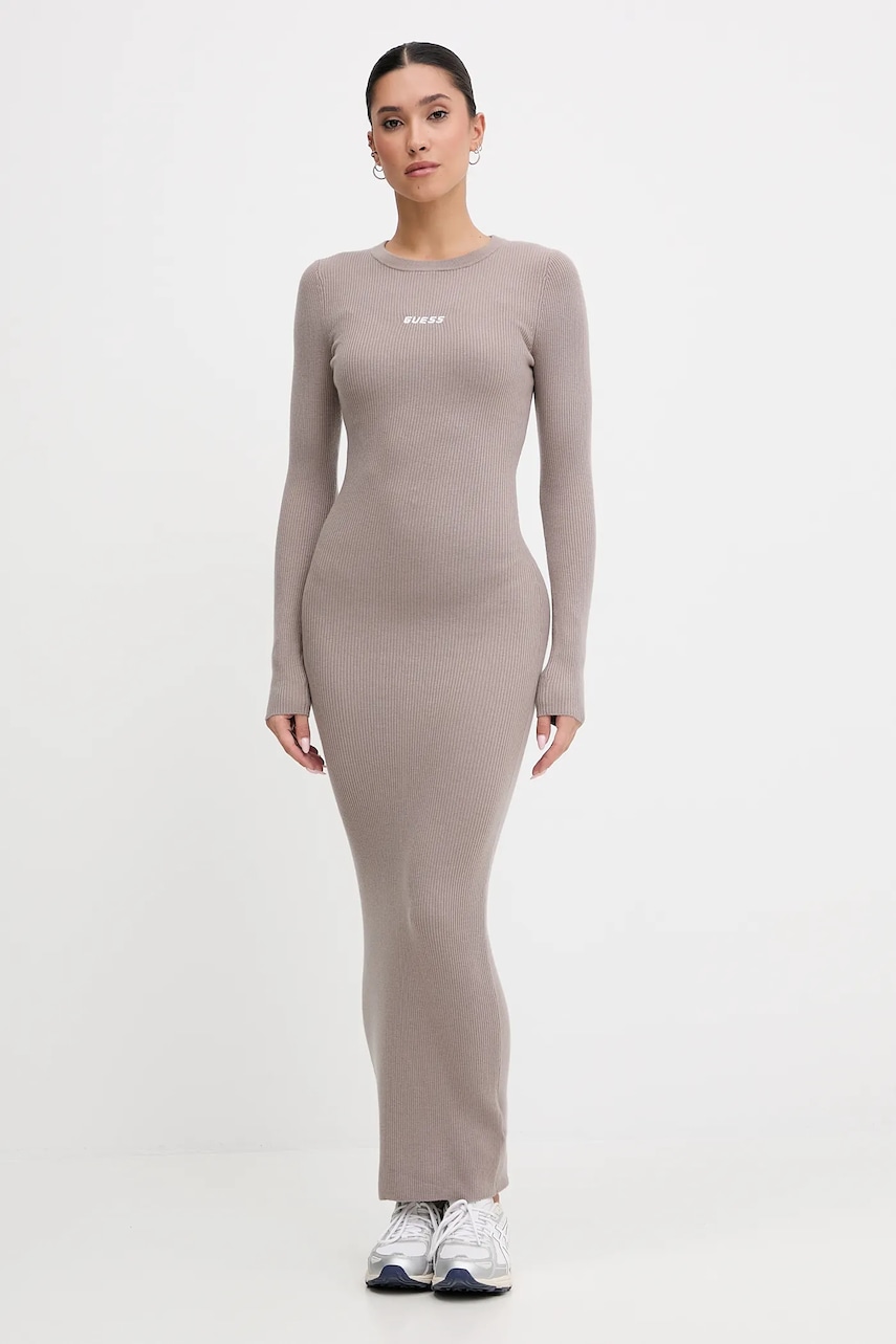 Šaty Guess FLAMINIA béžová barva, maxi, přiléhavé, V5BK02 Z3JD2