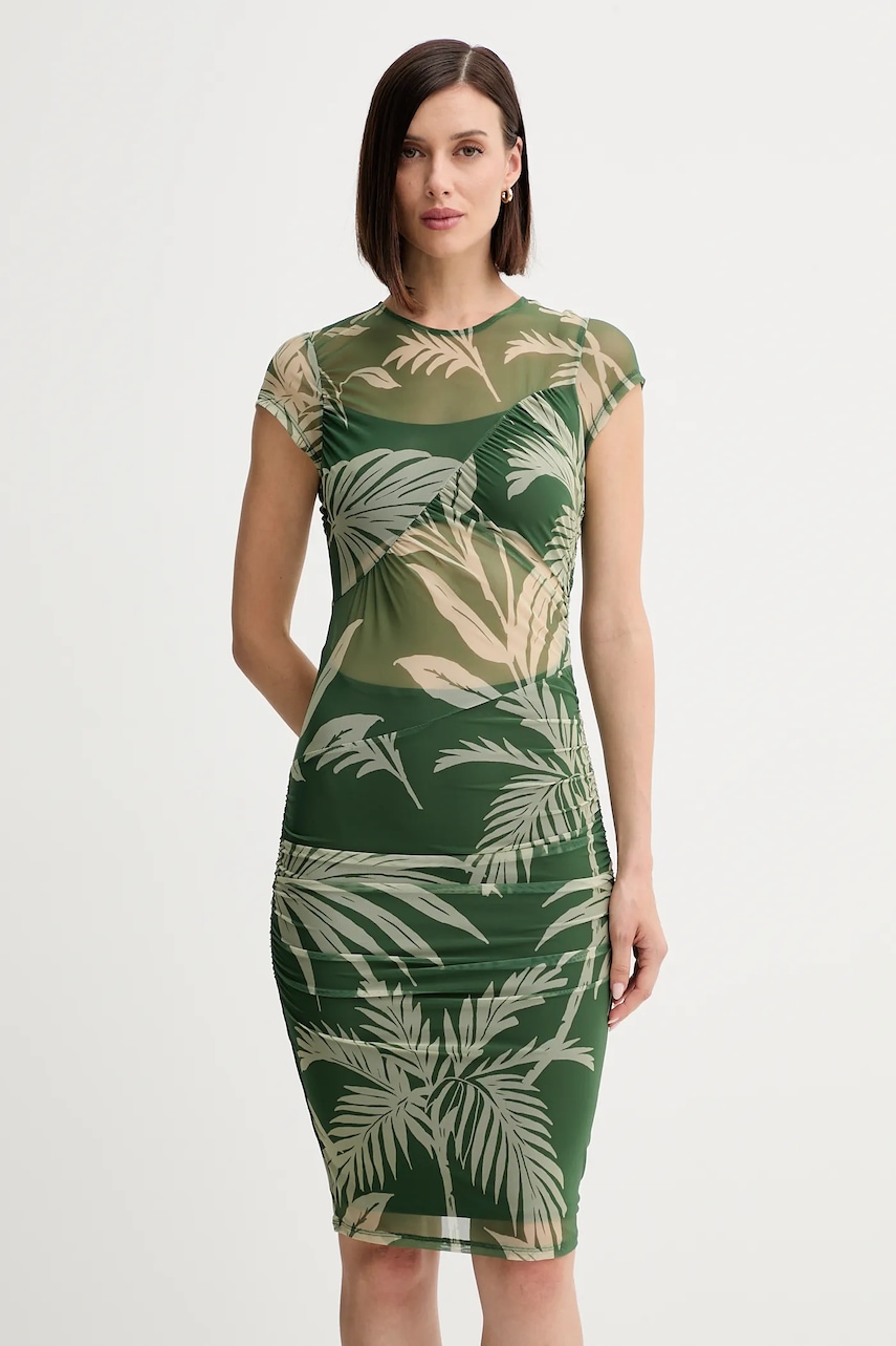 Šaty Guess GRACEY zelená barva, mini, přiléhavé, W5YK66 KBAH2