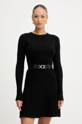 Šaty Guess HANA černá barva, mini, přiléhavé, W5BK68 Z2YJ2