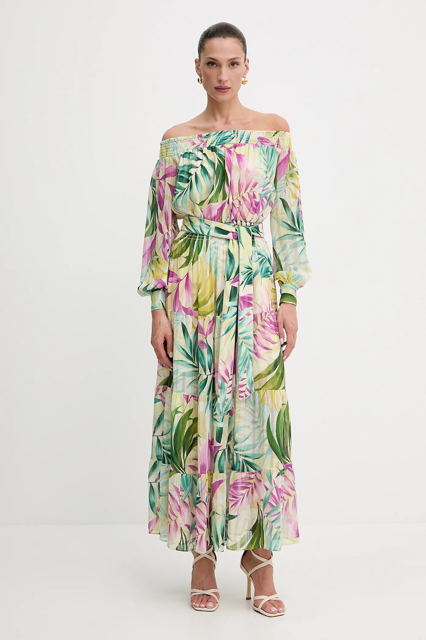 Šaty Guess JOSEE zelená barva, maxi, W5GT16 WH9Z2