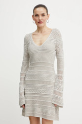 Šaty Guess NELLIE šedá barva, mini, přiléhavé, W5GK48 Z3E22
