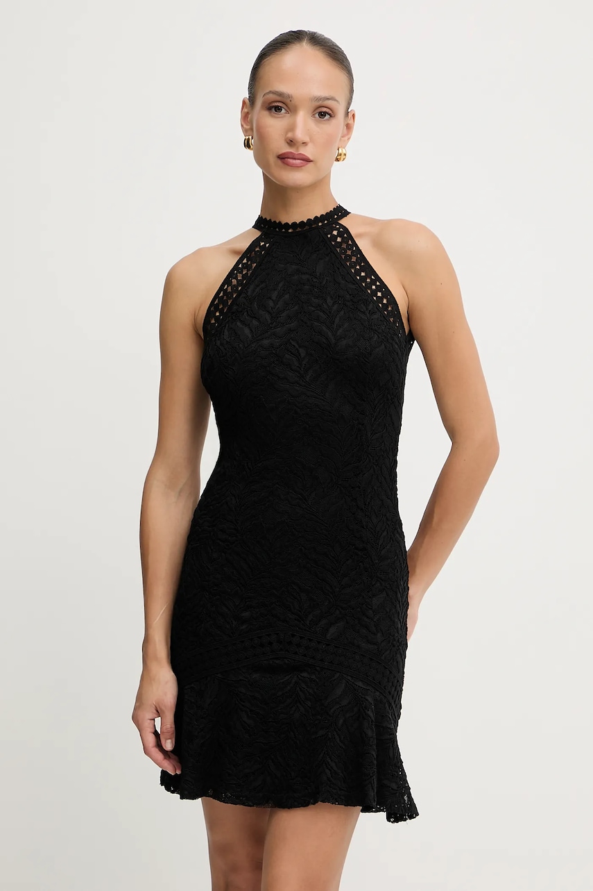 Šaty Guess NEW LIZA černá barva, mini, W5YK0C KCS90