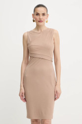 Šaty Guess PRISCA béžová barva, midi, přiléhavé, W5YK27 KAQL2