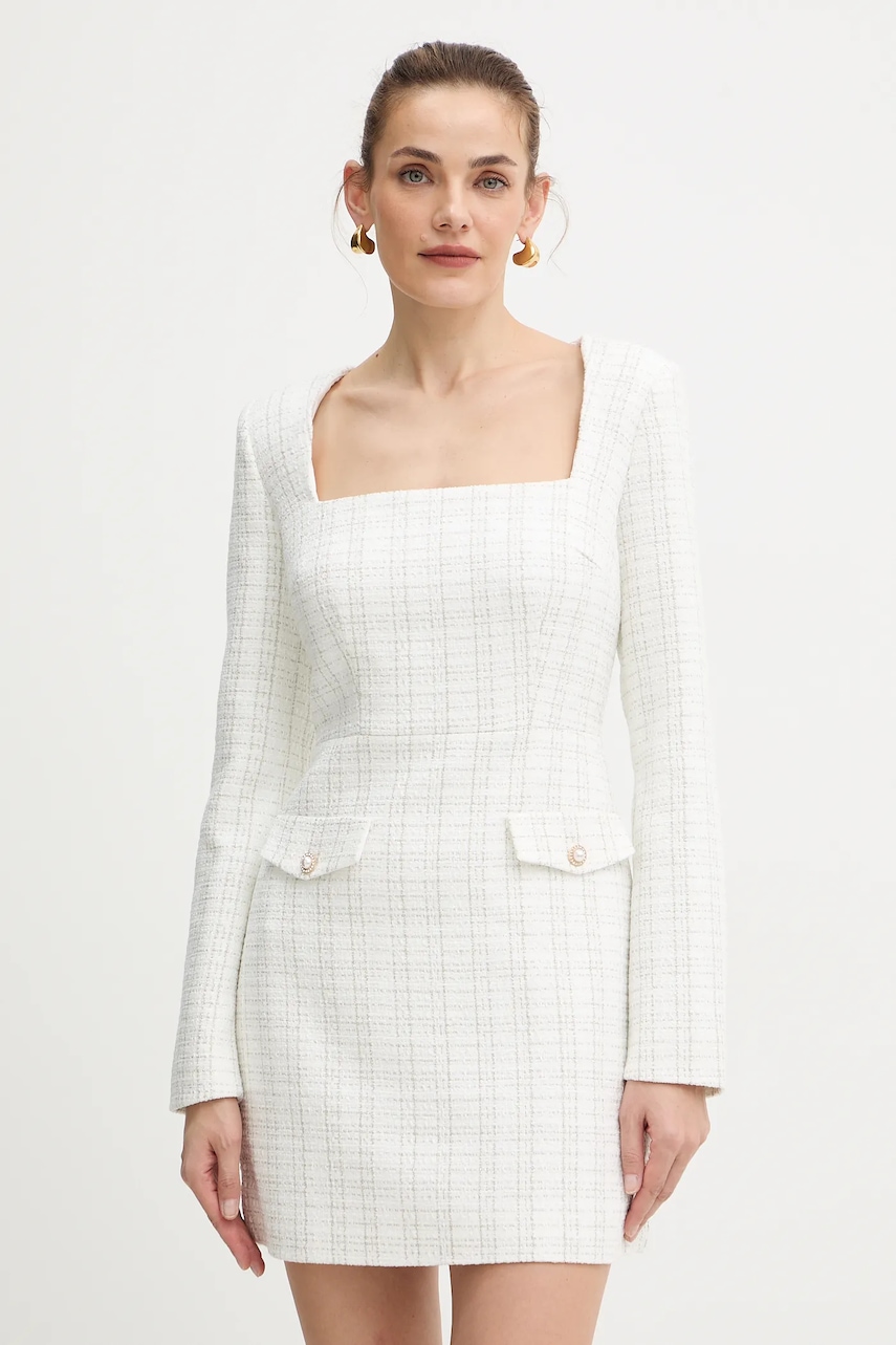 Šaty Guess SANDRA bílá barva, mini, W5BK20 W2382