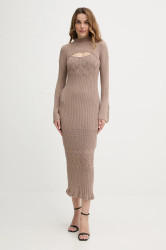 Šaty Guess SHINJU béžová barva, maxi, přiléhavé, W5BK91 Z4060