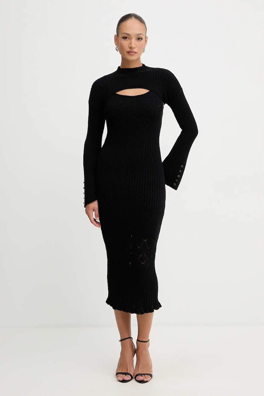 Šaty Guess SHINJU černá barva, maxi, přiléhavé, W5BK91 Z4060