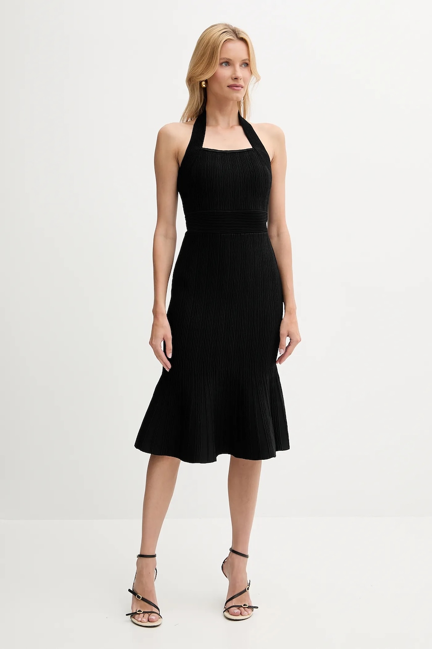 Šaty Guess SOFIE černá barva, midi, přiléhavé, W5YK39 Z2XY0