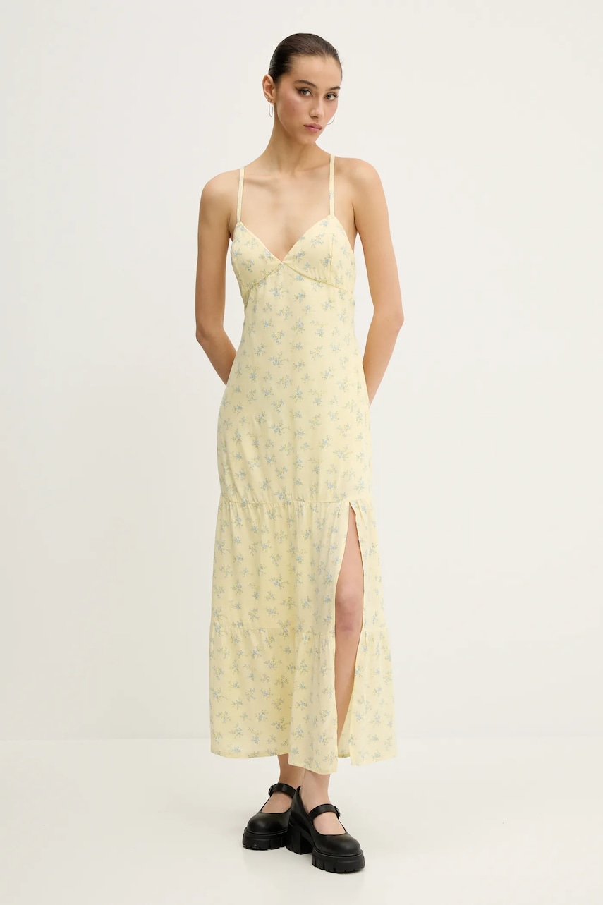 Šaty Hollister Co. žlutá barva, maxi, KI359-5080