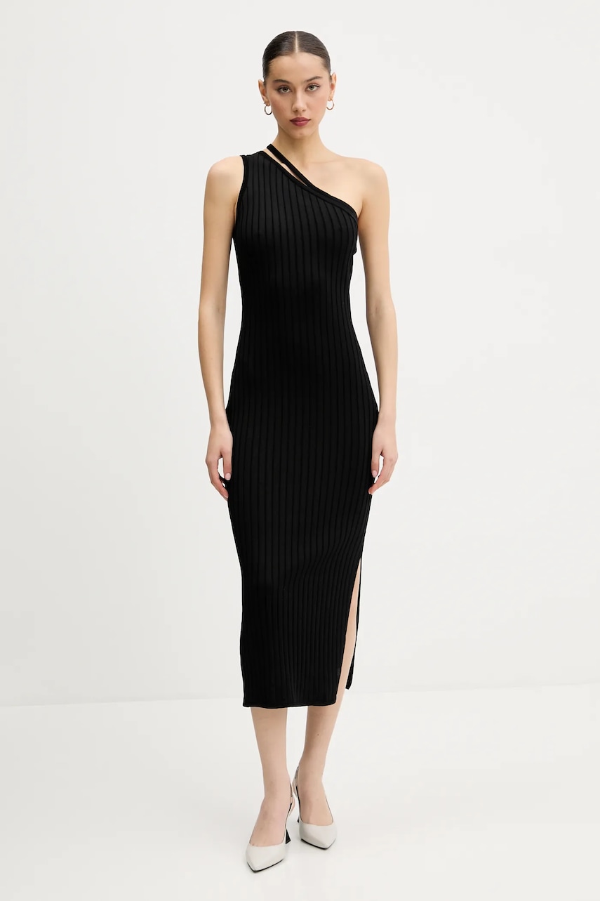 Šaty HUGO černá barva, maxi, přiléhavé, 50538218