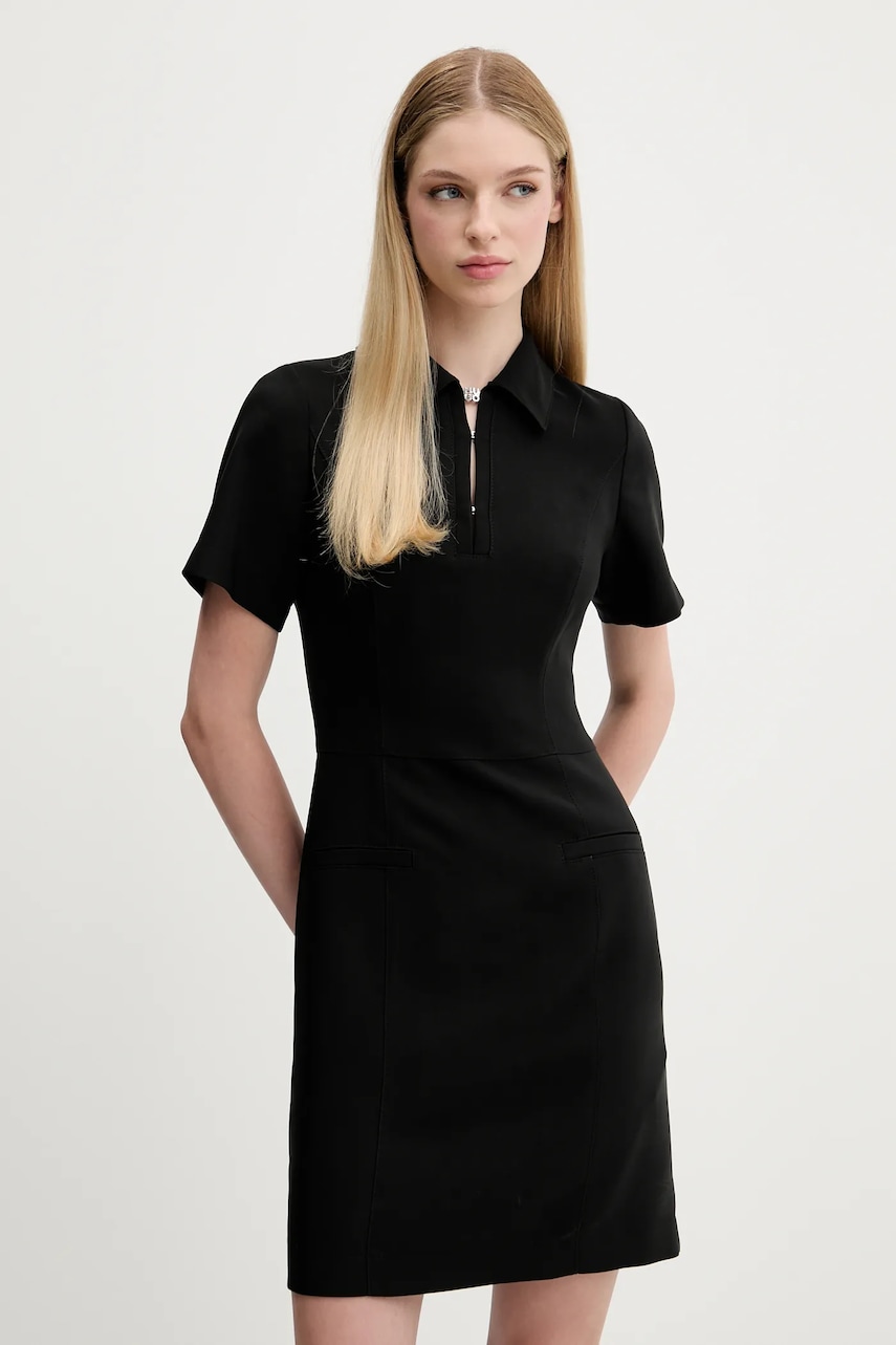 Šaty HUGO Kalimba černá barva, mini, 50544764