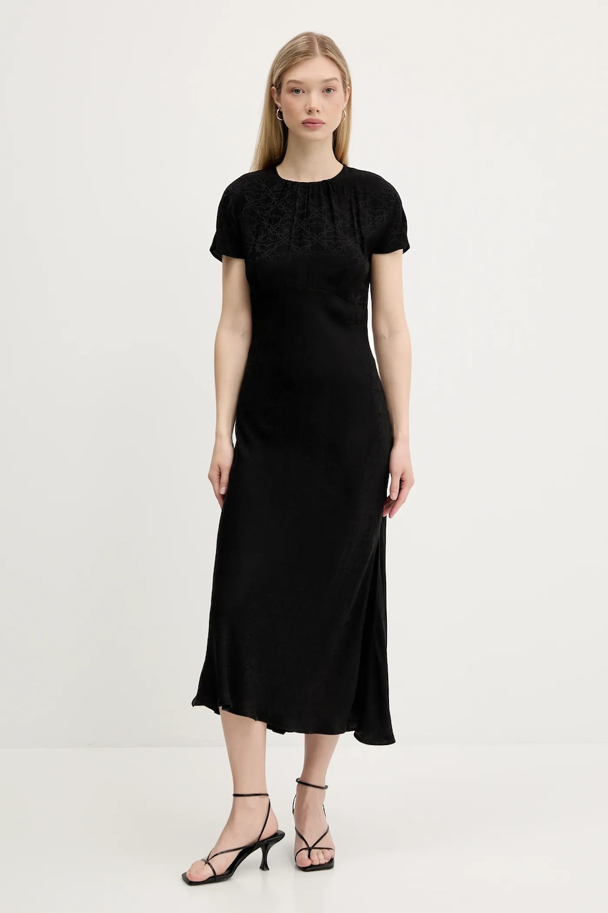 Šaty HUGO Kamindi-1 černá barva, maxi, 50542304