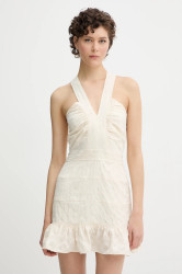 Šaty IRO béžová barva, mini, WM33HORIA