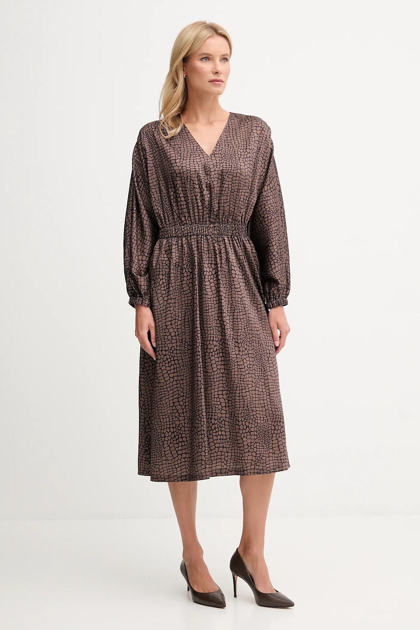 Šaty Joop! hnědá barva, midi, 30048634