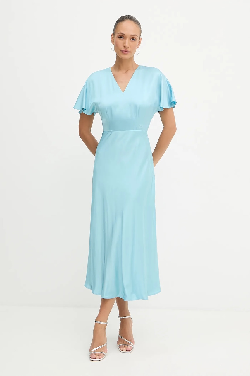 Šaty Karl Lagerfeld béžová barva, maxi, A3W13029