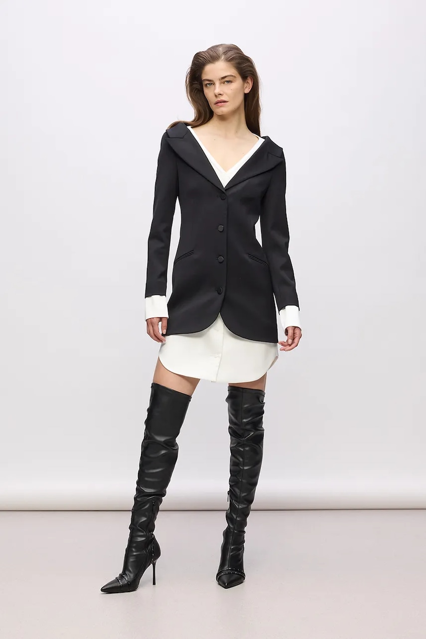 Šaty Karl Lagerfeld černá barva, mini, přiléhavé