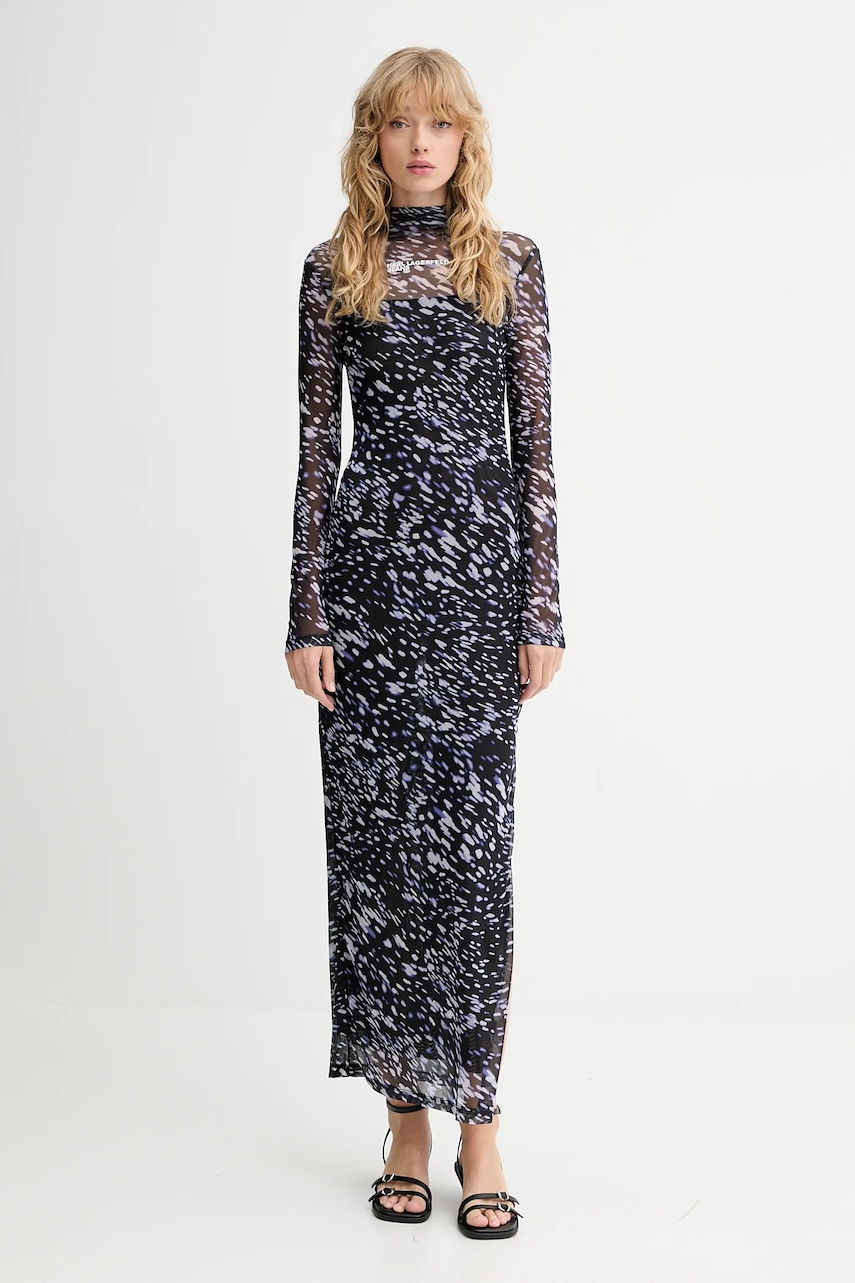 Šaty Karl Lagerfeld Jeans černá barva, maxi, přiléhavé, A4W13008