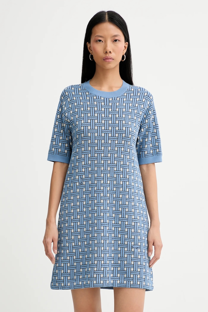 Šaty Kenzo modrá barva, mini, FF52RO4813CO.64