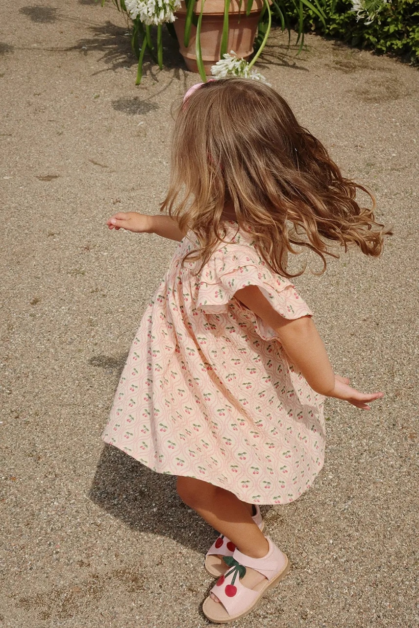 Šaty Konges Sløjd COCO DRESS GOTS oranžová barva, mini, KS103059