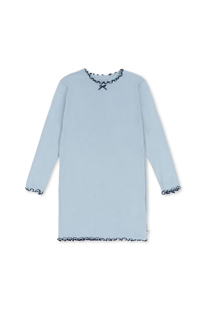 Šaty Konges Sløjd RIVI RIB DRESS OCS modrá barva, mini, KS104073