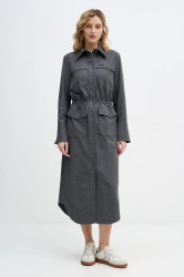 Šaty Lacoste šedá barva, midi, EF2604