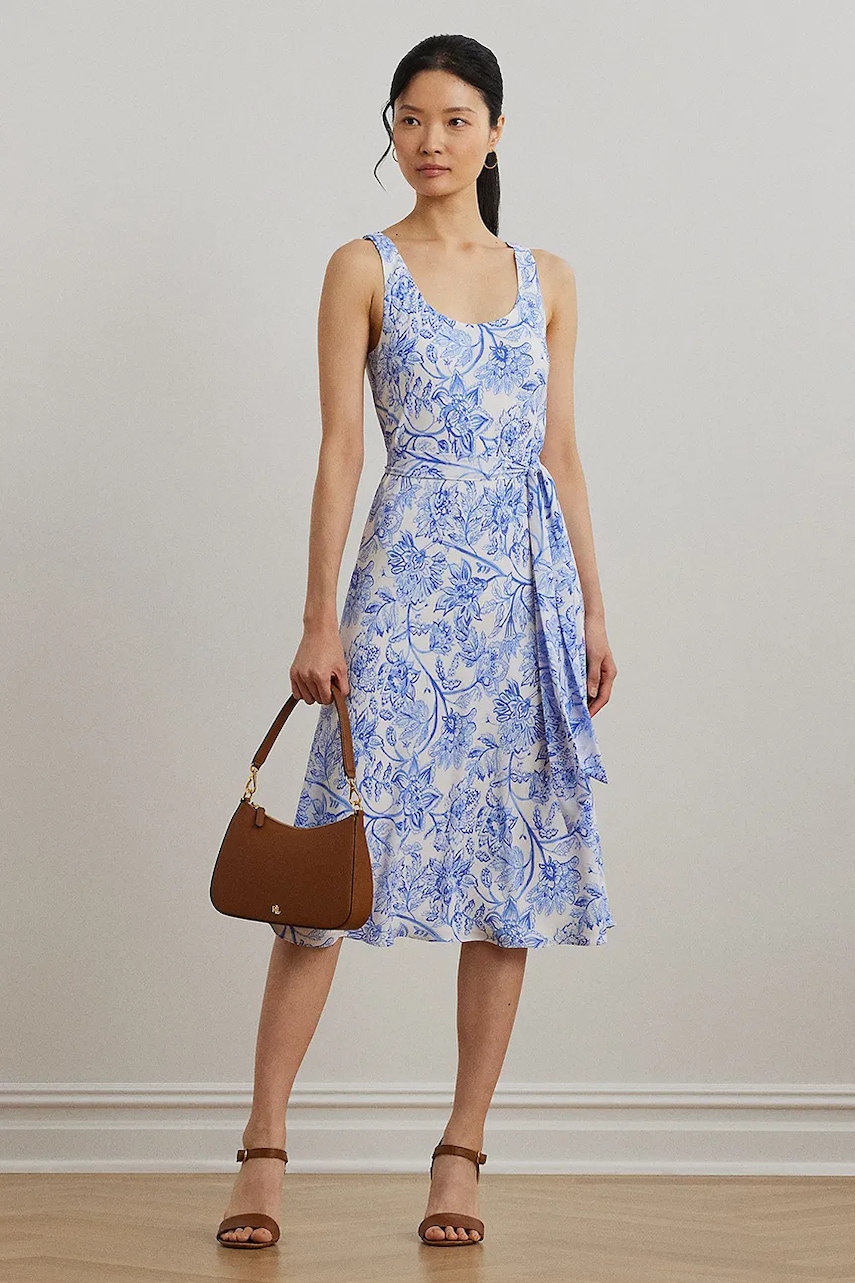 Šaty Lauren Ralph Lauren bílá barva, midi, 200973375