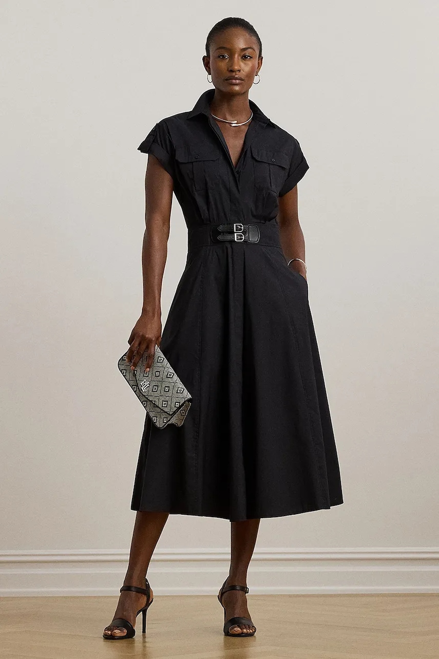 Šaty Lauren Ralph Lauren černá barva, maxi, 200973594