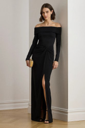 Šaty Lauren Ralph Lauren černá barva, maxi, přiléhavé, 253982108