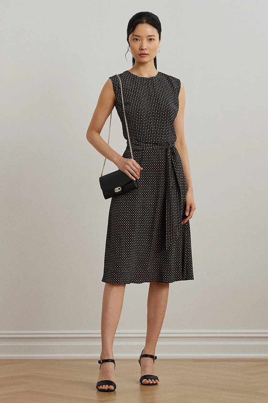 Šaty Lauren Ralph Lauren černá barva, midi, 200973379