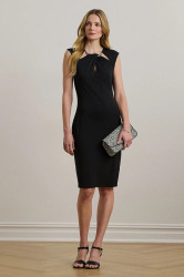 Šaty Lauren Ralph Lauren černá barva, midi, přiléhavé, 253971056