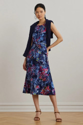 Šaty Lauren Ralph Lauren modrá barva, midi, 200973610