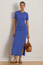 Šaty Lauren Ralph Lauren modrá barva, midi, 200P03768