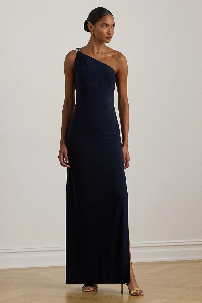 Šaty Lauren Ralph Lauren tmavomodrá barva, maxi, přiléhavé, 253980922