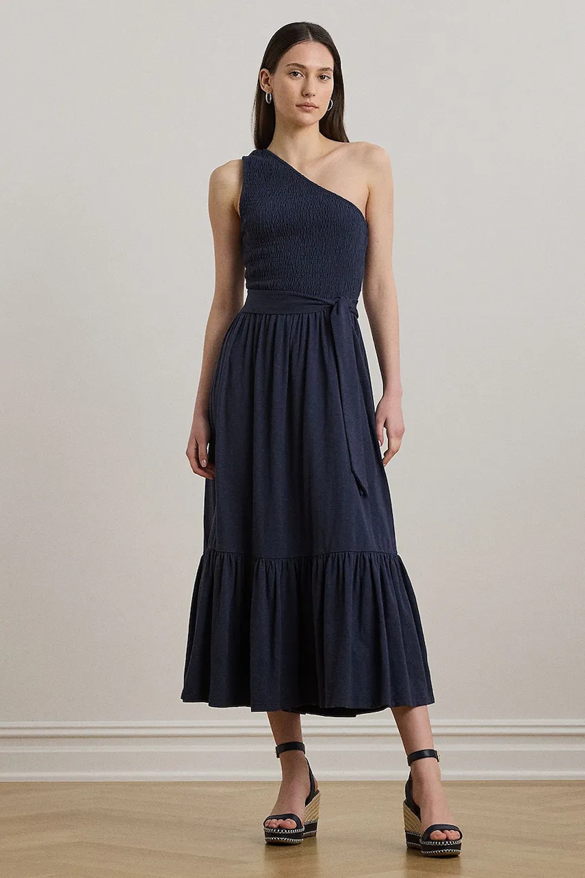 Šaty Lauren Ralph Lauren tmavomodrá barva, midi, 200973608