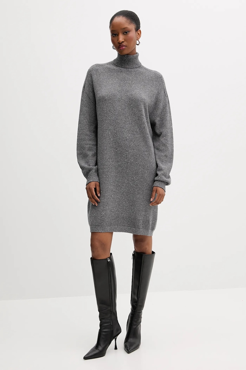 Šaty Liu Jo šedá barva, mini, oversize, MF5484 MA27R