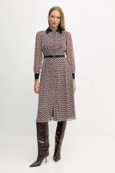 Šaty Liu Jo vínová barva, midi, MF5066 TS116