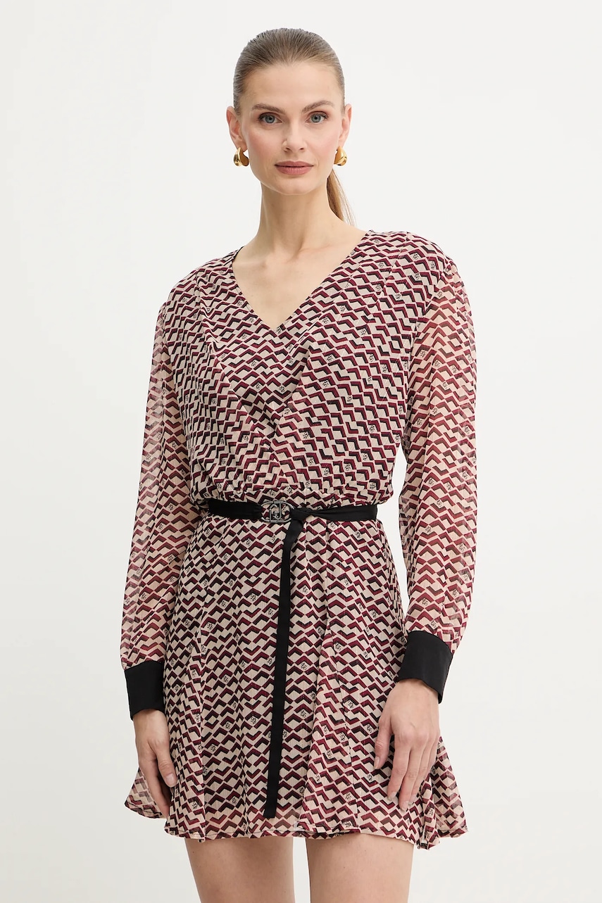 Šaty Liu Jo vínová barva, mini, MF5064 TS116