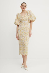 Šaty Luisa Spagnoli béžová barva, midi, 542142